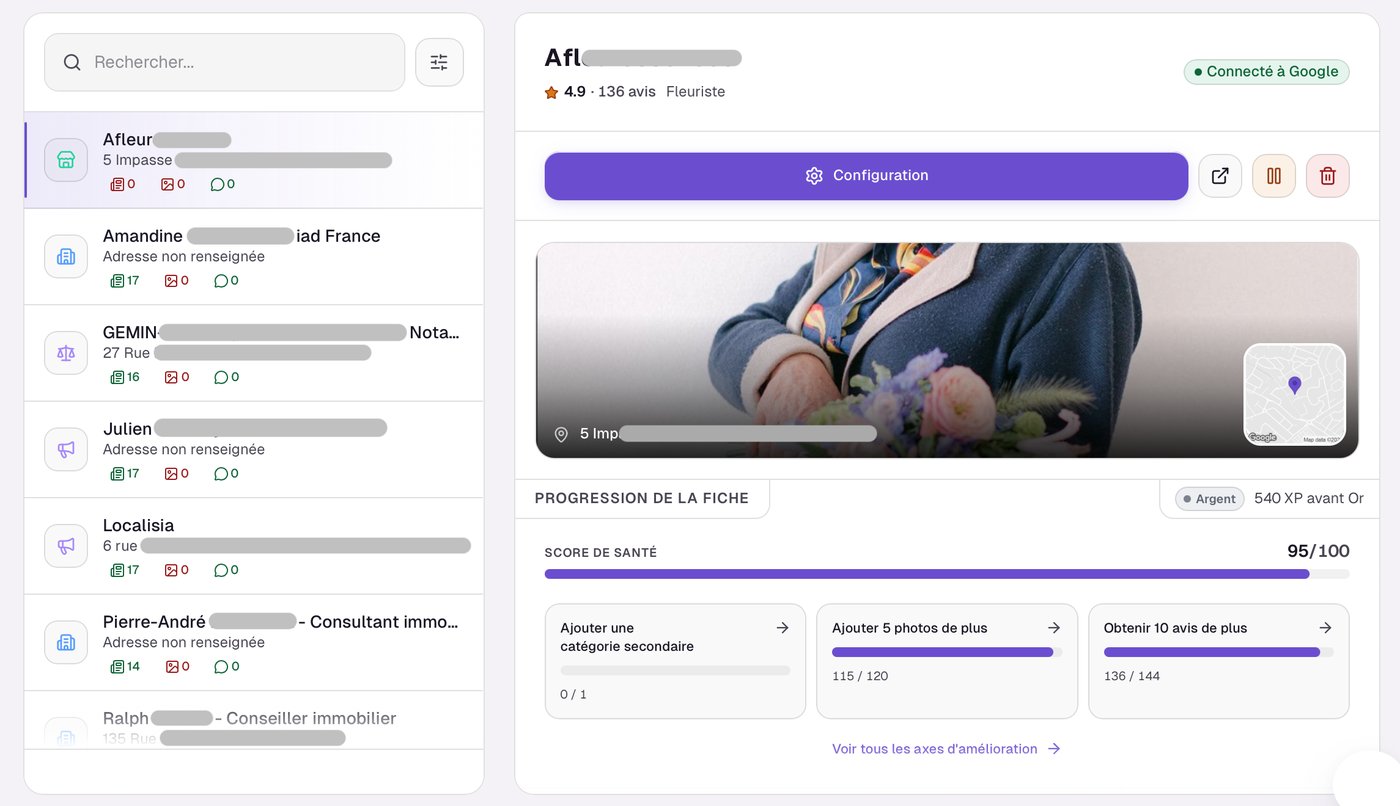Multi-établissements et mode agence : interface Localisia